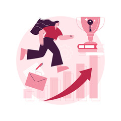 Key to success abstract concept vector illustration. Business success, business assets, company mission, vision and philosophy. Startup teamwork and collaboration, company growth abstract metaphor.