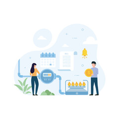 Household gas bill. Household gas supply. Utilities sector of the economy