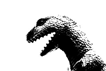 black dinosaur silhouette isolated on white background, model of dinosaurs toys © sutichak
