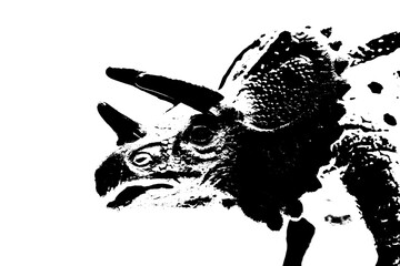 black dinosaur silhouette isolated on white background, model of dinosaurs toys © sutichak