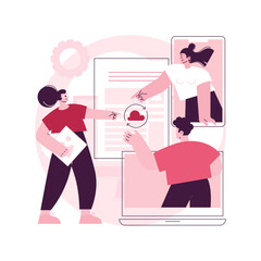 Shared document abstract concept vector illustration. Public folder access, collaborative document editing online, cloud service, real time collaboration platform, shared link abstract metaphor.