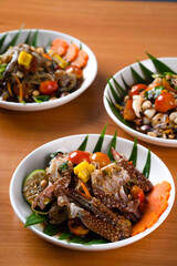 Papaya salad spicy food, Asian papaya salad, Thai papaya salad with salted crab , Somtam is very famous in Thailand ,Thai food.