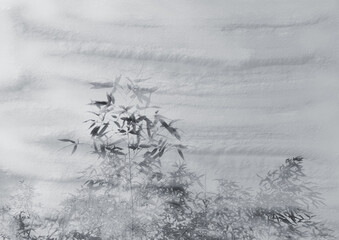 日本　陶芸模様　笹の葉　背景素材
