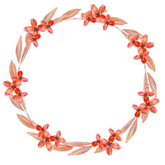 watercolor floral wreath, wild flowers