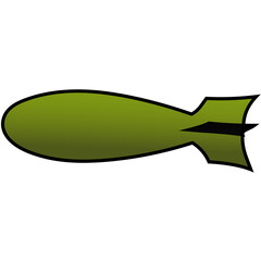 Illustration of a cartoon WWII-era airplane bomb