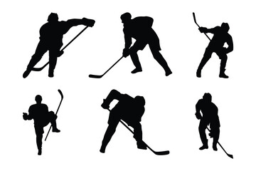 hockey player logo vector silhouette