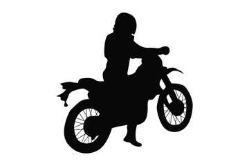 Fototapeta na wymiar motocross logo vector design silhouette
