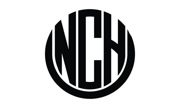 NCH shield with round shape logo design vector template | monogram logo | abstract logo | wordmark logo | lettermark logo | business logo | brand logo | flat logo.
