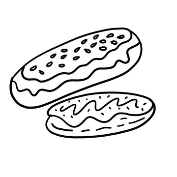Eclair pastry with a cute face
