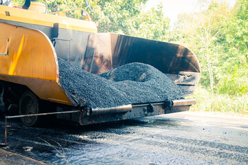 Machinery used to make asphalt roads.