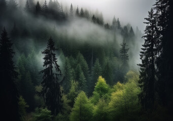 forest forest cloudy sky fog cloudy