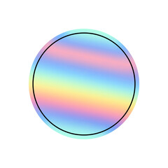 Holographic Rainbow Badge Shape