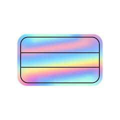 Holographic Rainbow Badge Shape