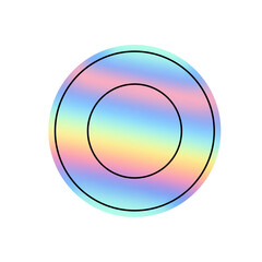 Holographic Rainbow Badge Shape