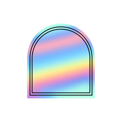 Holographic Rainbow Badge Shape