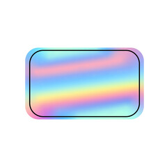 Holographic Rainbow Badge Shape