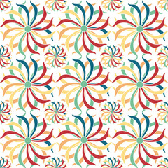 Fototapeta na wymiar Whirling Delights, Colorful Pinwheel, Wind Spinner Seamless Pattern vector background.