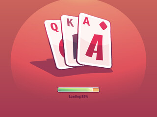 Solitaire travel - loading window with cards