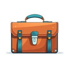 Trendy Briefcase Accessory Cartoon Square Illustration. Trendy Baggage. Ai Generated Drawn Illustration with Stylish Versatile Briefcase Accessory.