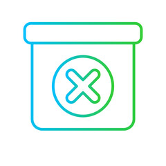 Fototapeta premium Order cancel e-commerce icon with blue and green gradient outline style. infographic, notification, cart, status, linear, shop, people. Vector Illustration