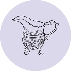 retro antique vintage milk jug handdraw illustration vector