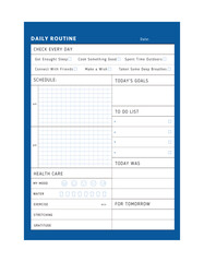 (Ocean) Daily Rountine template vector. Vector illustration. List.