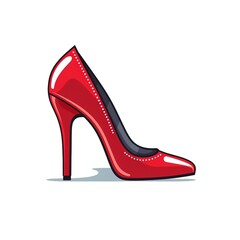 Trendy High heels Footwear Cartoon Square Illustration. Stylish footgear Ai Generated Drawn Illustration with Elegant Fashionable High heels Footwear.