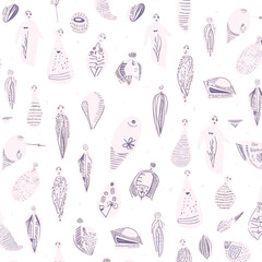 A seamless pattern with the image of a mother pregnancy time and the words love with symbol