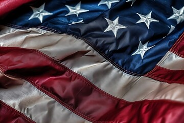 soft silk close up of American flag