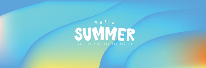 Blue sea and beach summer banner background with abstract ripple beach vibes