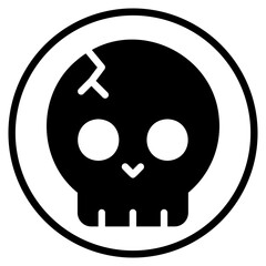 Fototapeta premium skull glyph icon