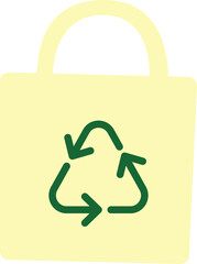 Green Tote bag. No plastic day or Environment Day elements