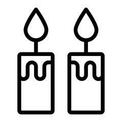 candles line icon