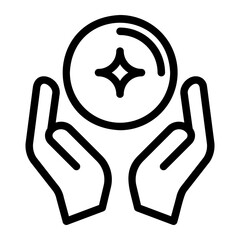 Obraz premium crystal ball line icon