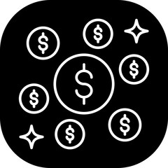 Crowdfunding business and finance icon with black filled outline style. investor, banking, policy, corporate, budget, design, security. Vector Illustration