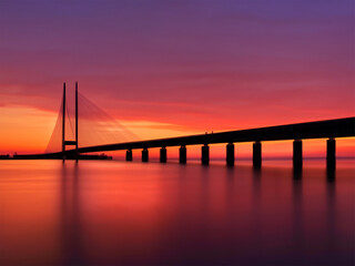 Obraz na płótnie Canvas bridge at sunset