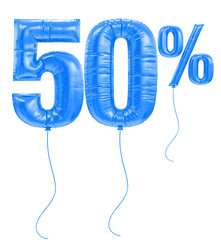 Promotion 50 Percent Blue Balloons 3D