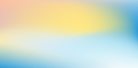 夜明けをイメージしたグラデーションベクター背景　青と黄色、オレンジ色