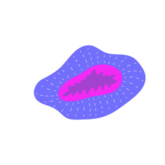 Naive Vibrant Flower isolated. Spring plant naive style. Cartoon vector illustration. Daisy simple vibrant flora