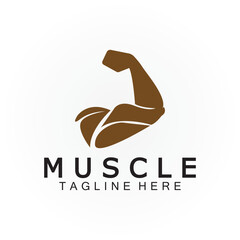 Biceps muscle icon logo vector design template.