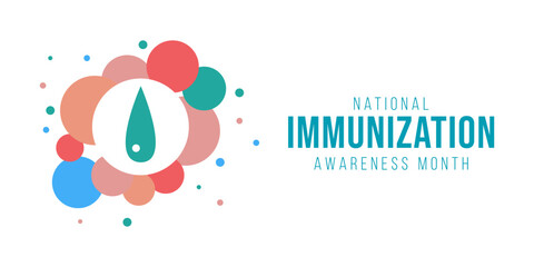Immunization awareness month is observed every year in August, Immunization awareness month banner, poster,awareness. immunization template design vector illustration.