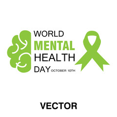 Mental health Modern vector logo. World health day,Template for the design of a logo, flyer or presentation. Vector illustration..eps