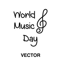vector flat design world music day , happy world music day selebration, perfect for poster on white background..eps