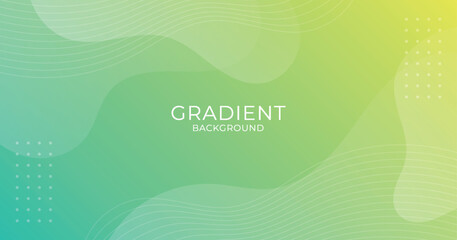 Green gradient abstract background with liquid shape element. Template banner for web, business and more.