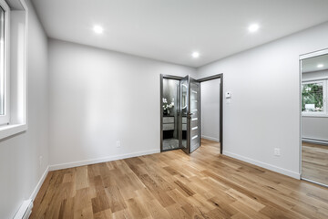 Canadian single family house, renovated with some luxury elements in design with kitchen, rooms, bedrooms, appliances, finished basement, laundry, backyard and patio