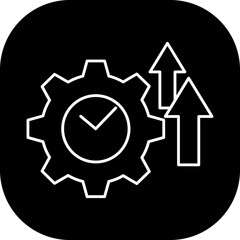 Productivity business and finance icon with black filled outline style. effective, industrial, quality, isolated, analytics, operation, automation. Vector Illustration