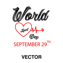 Celebrate World Heart Day. vector illustration flat illustration on white background..eps
