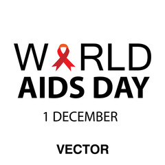 Illustration Of World Aids Day With Aids Awareness Ribbon. on white background..eps