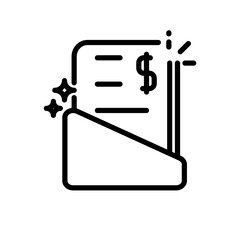 Banking business and finance icon with black outline style. economy, object, office, marketing, stroke, savings, deposit. Vector Illustration