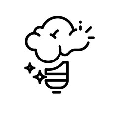 Brainstorming business and finance icon with black outline style. isolated, inspiration, intelligence, target, icons, flat, thin. Vector Illustration